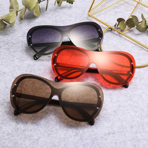 

sunglasses conjoined lens male retro glasses street wear, White;black