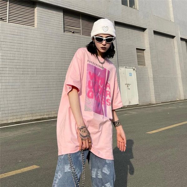 

women's t-shirt women summer white black o-neck letter oversize harajuku tshirts casual female loose tee y2k streetwear 2021