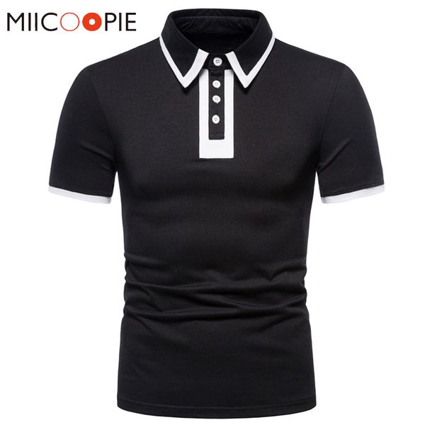 

polo shirt men 2020 brand hombre black white short sleeve polo mens casual business polos para hombre streetwear, White;black