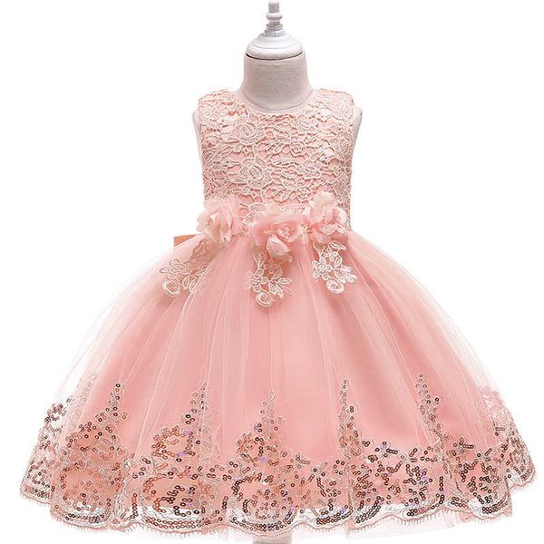 Vestito da principessa in pizzo estivo per bambina Abiti da cerimonia floreali per bambini Abbigliamento per ragazze Abbigliamento per bambini Festa di compleanno Tutu Custome Vestidos Q0716