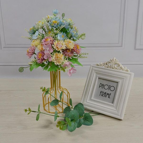 

decorative flowers & wreaths 1pc chrysanthemum bouquet home table flower arrangement wedding party decoration artificial silk
