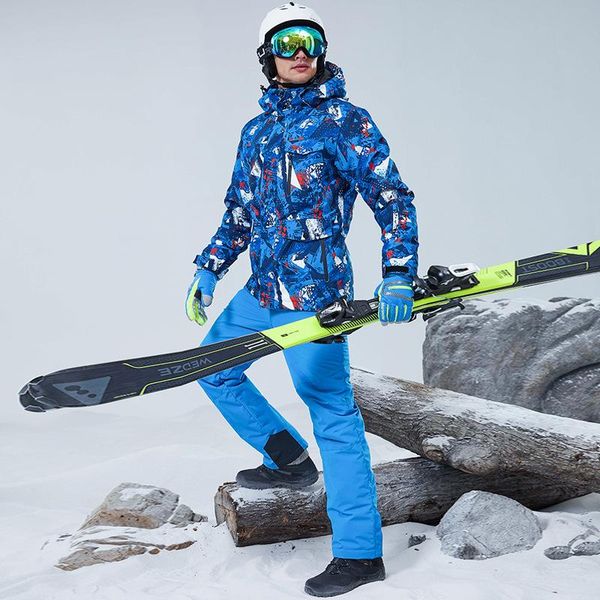 

winter outdoor men's ski suit windproof waterproof and warm veneer double board snowboarding set skiing suits