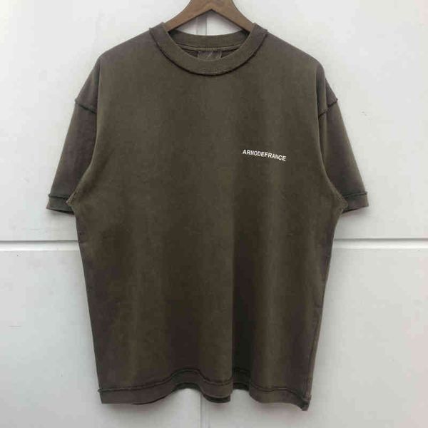 

2021ss t-shirt men women vintage wash make old tee, White;black