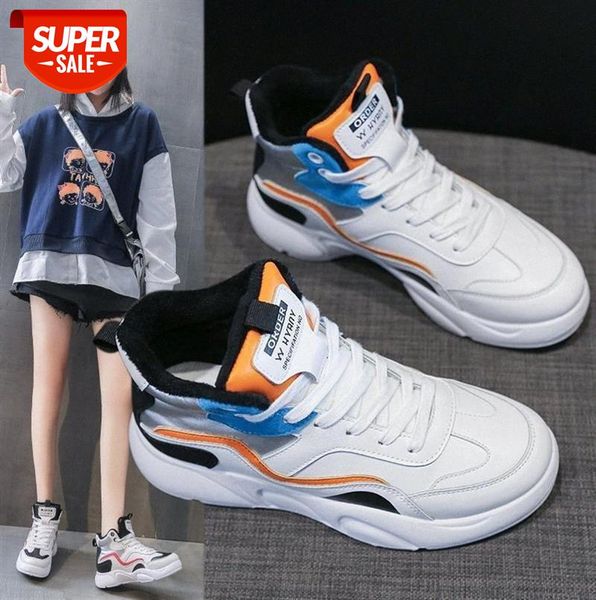 

women's high-shoes amanno all-match white korean version plus velvet sports style cotton #mi13