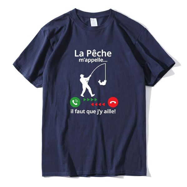 

men's t-shirts fishing calls me i must go la pÃªche m'appelle, je dois y aller funny mens shirt short sleeve novelty t-sh, White;black