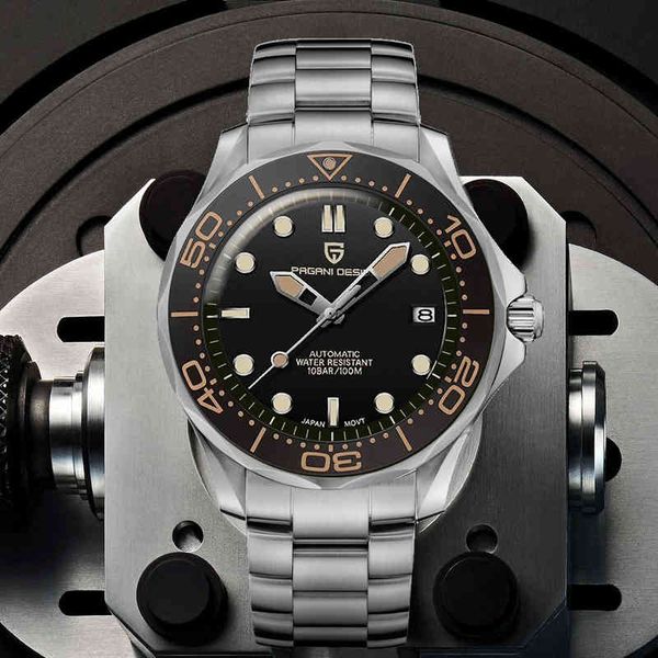 

2021 new pagani design men's mechanical wristwatches luxury automatic watch for men luminous diving steel japan nh35 clock