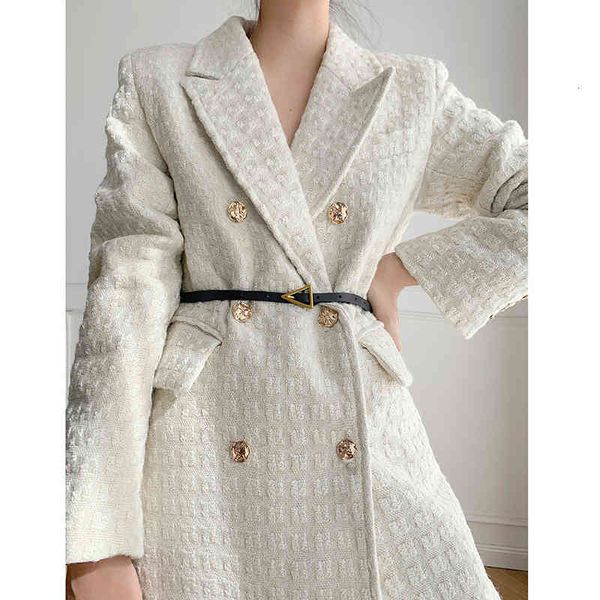 

blends women's fashionable autumn wool coat tweed woman's jacket outerwear, Black