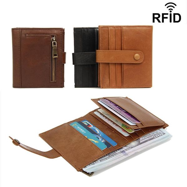 

wallets men business leather short wallet 2021 rfid anti-theft card holder buckle ladies money bag coin purse clutch for birthay gifts, Red;black