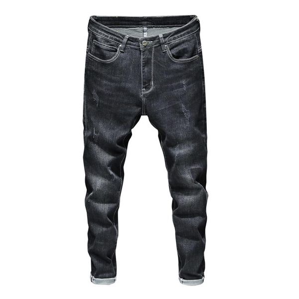 

men's jeans black men slim fit stretch spring and autumn casual pants tapered male trousers clothing man brand,952, Blue