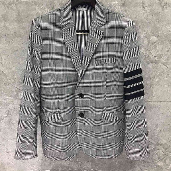 

men's suits & blazers grey plaid wool jacket, formal, slim, casual, with a row of buttons, fashion 2021, White;black