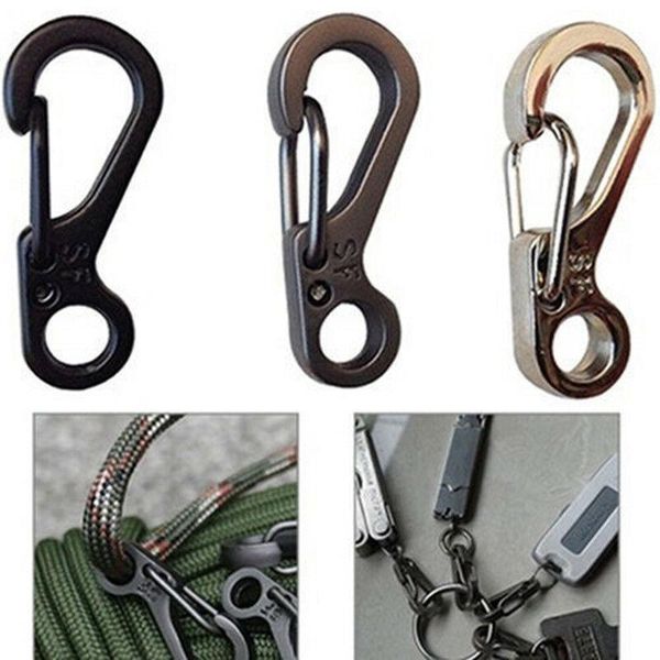

cords, slings and webbing 10pcs/set carabiner mini d-ring buckle stainless steel key snap spring clip hook small light outdoor climbing util