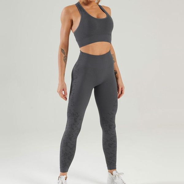 

yoga outfit seamless set workout clothing 2 piece sets fitness clothes high waist gym suits tracksuit women sell 2021