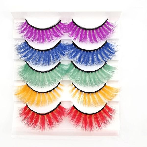 

colorful epm synthetic mink eyelashes natural and long fluffy eye lashes false1