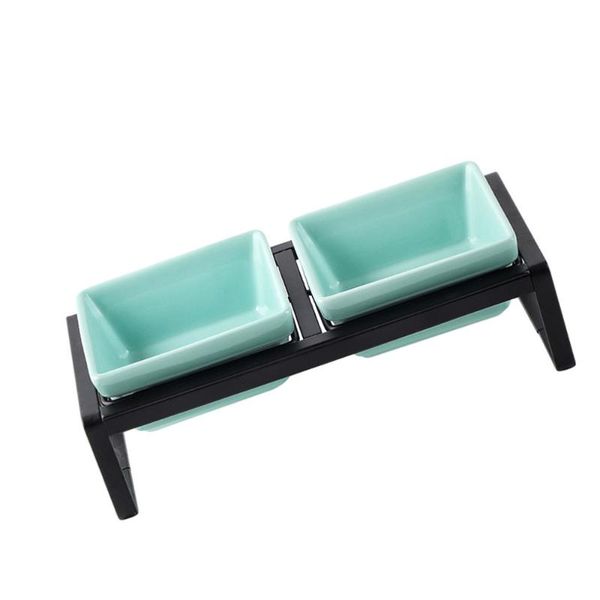 

other bird supplies 1 set ceramics pet bowl cat dog water drinking eating (blue)