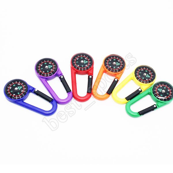 

colorful mini plastic carabiner portable multi function liquid compass for outdoor camping hiking mountaineering buckle ljjz4642121