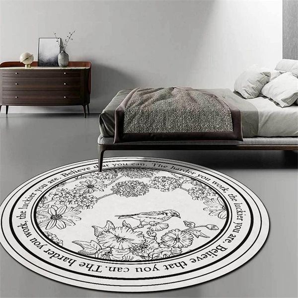 

carpets nordic style area rugs for bedroom bedside non-slip floor mat round carpet study room computer chair tapetes de sala