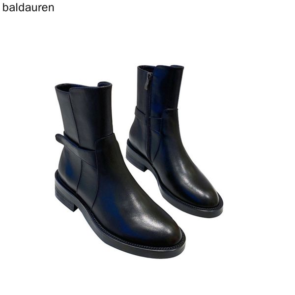 

2022newmartinbootsfashionbootswomenssoleszipperroundtoebootsforwomenfashion, Black