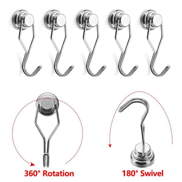 

hooks & rails 3/6pcs home&living household bathroom accessories swing magnet magnetic hook storage racks refrigerator