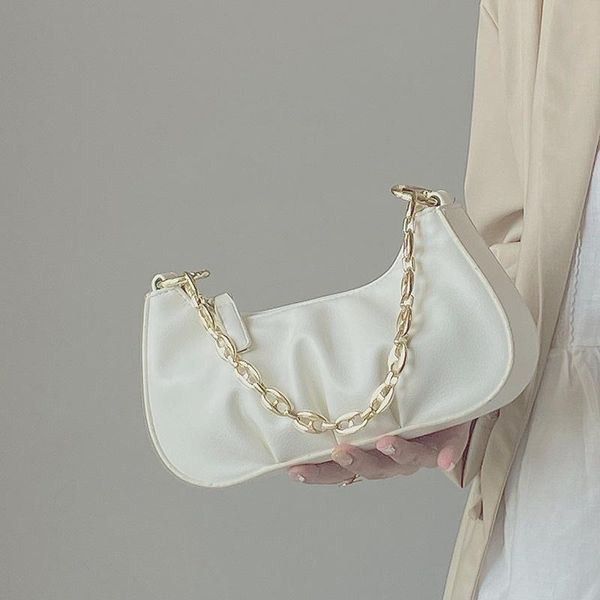 

evening bags spring and summer women's fashion design fold chain armpit shoulder messenger hand bag simple underarm baguette