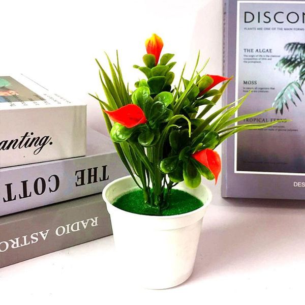

decorative flowers & wreaths garden party colorful potted plant deskoffice vivid fake decoration bonsai long lasting artificial wedding