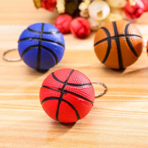 

cute basketball shape sport stress ball link keychain keyring fashion, Silver