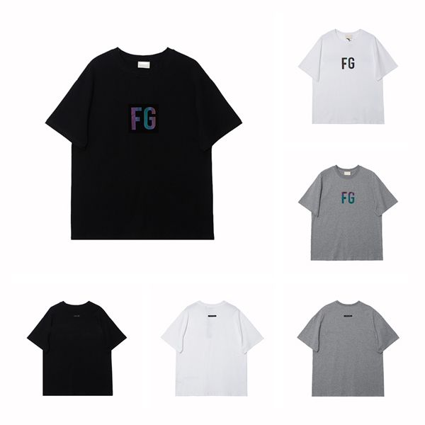 

22ss summer mens womens designer t shirts fg colorful reflection tees fashion brands man's casual shirt clothing street shorts sleeve, White;black
