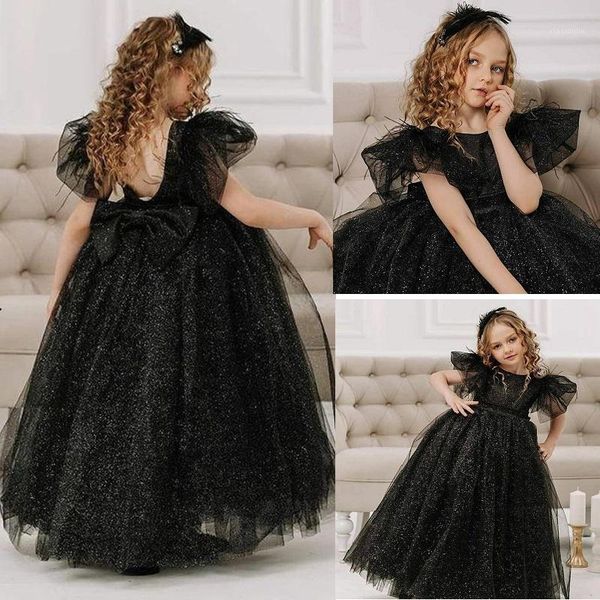 

girl's dresses black shiny flower girl tulle backless feather ball gown lilttle kids birthday pageant weddding wears, Red;yellow