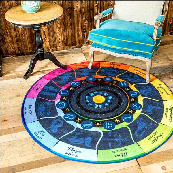

carpets the zodiac circle carpet computer chair cushion rug basket child cartoon blanket creative hallway mat 60/80/100/120/160cm pad