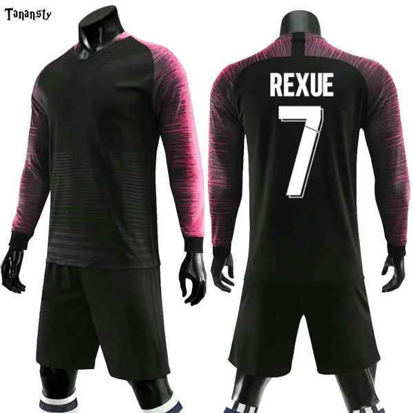 

new soccer jerseys long sleeve jersey set custom men kids football uniforms training blank football tracksuits team sports suits, Black;yellow