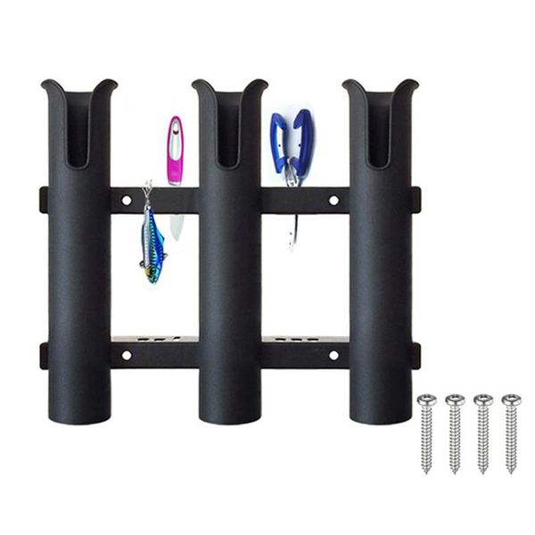 

marine boat yacht kayak fishing vertical 3 link rod holder organiser pole tube mount bracket socket rack lure pliers storage rods