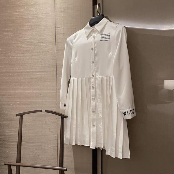 

net red same early spring 2021 new product letter embroidery close waist show thin a-line pleated shirt dress long sleeve, Black;gray