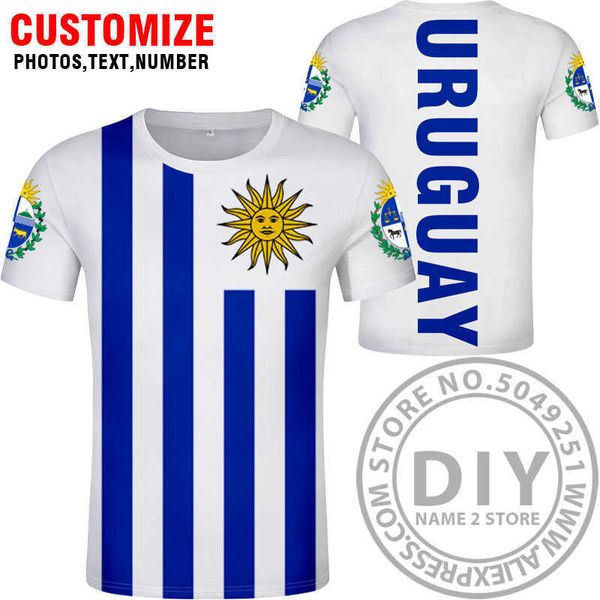 Uruguay T Gömlek DIY Ücretsiz Custom Made Adı Numarası Yaz Tarzı Erkekler Kadınlar Moda Kısa Kollu Komik T-Shirt Rahat T Gömlek X0602