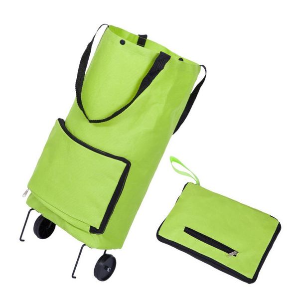 

storage bags 2021 folding shopping bag cart buy vegetables trolley with wheels organizer portable