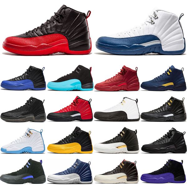 

designer 12s 12 basketball shoes jumpman men blue stone dark grey o-black outdoors breathable trainers sports sneakers size 40-46