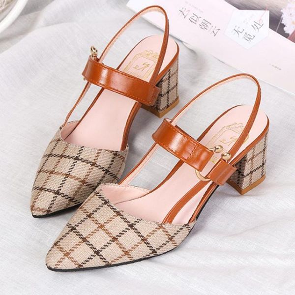 

women sandals spring summer wild thick lattice buckle single shoes casual platform high heel female fashion outdoor #45, Black