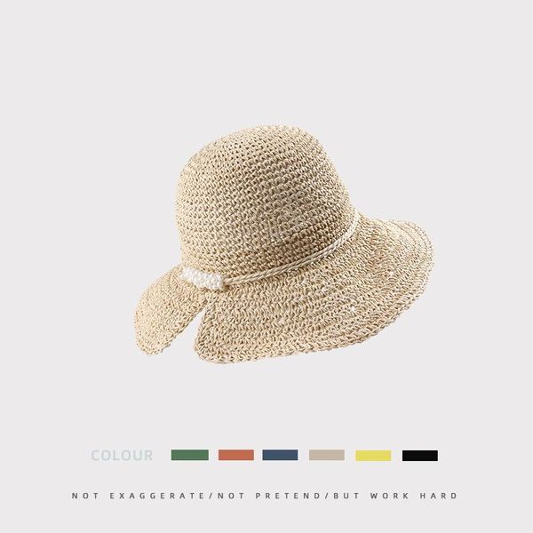 

wide brim hats summer straw hat women's sunshade travel holiday sun female beach fashion hollow sunhat solid color protection, Blue;gray