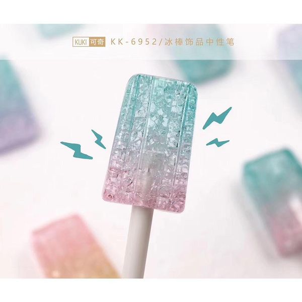 

gel pens 1 pcs kwaii popsicle black colored gel-inkpens for writing cute stationery office school supplies