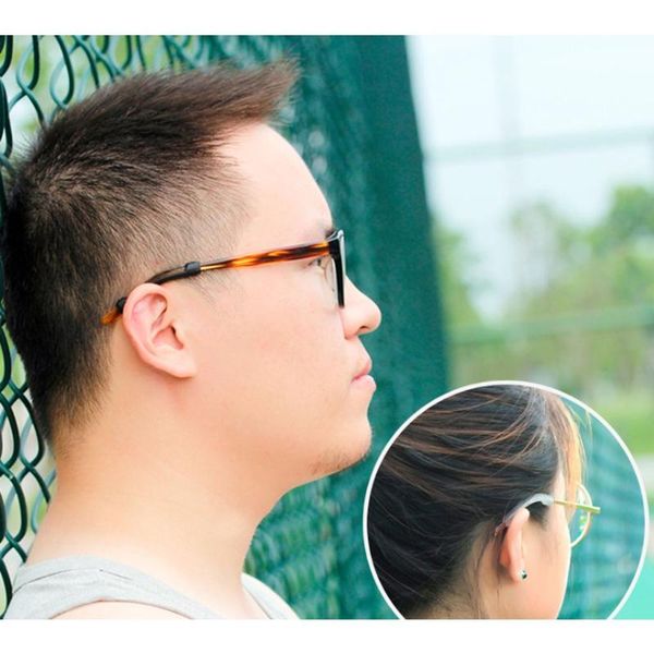 

sunglasses frames glasses ear hooks holder anti slip silicone grips eyeglasses sports temple tips, Silver