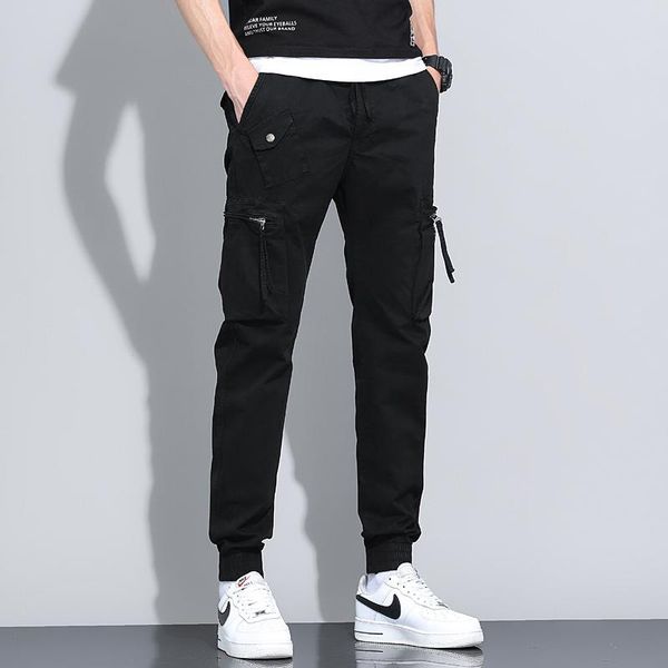 

men's pants 2021 casual overalls thin stretch trousers summer, Black