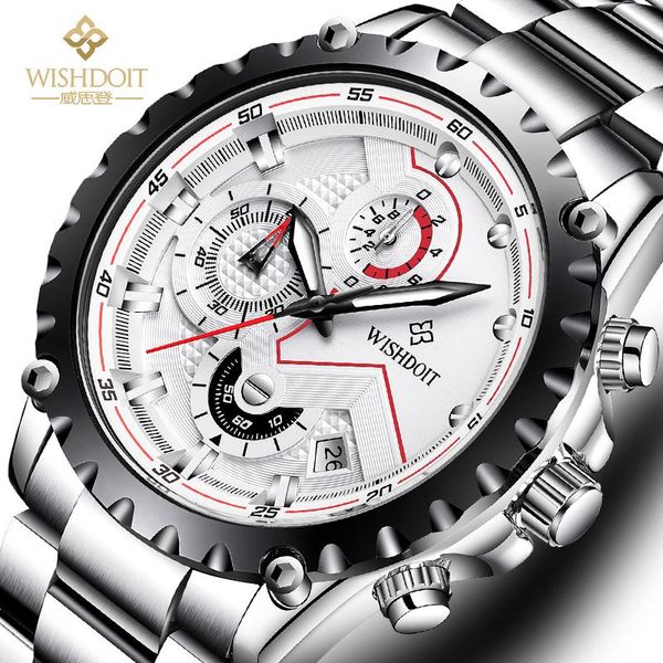 

wristwatches 2021 watch men sport waterproof quartz watches mens chronograph date male clock relogios masculino, Slivery;brown