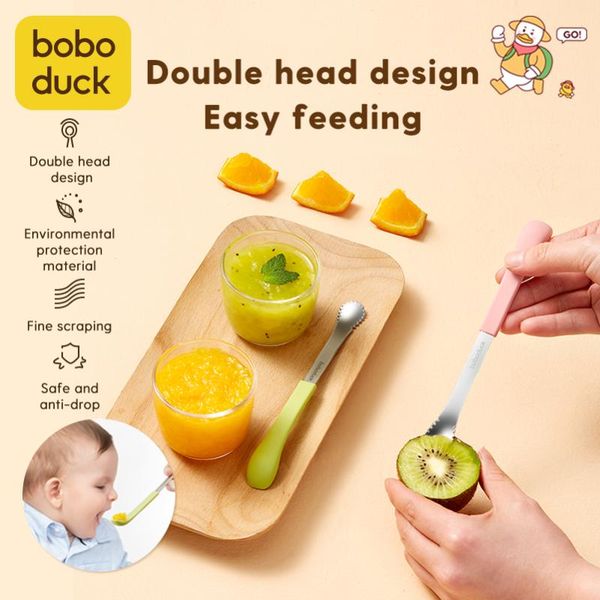 

cups, dishes & utensils boboduck baby fruit puree spoon double - head integrated scraping