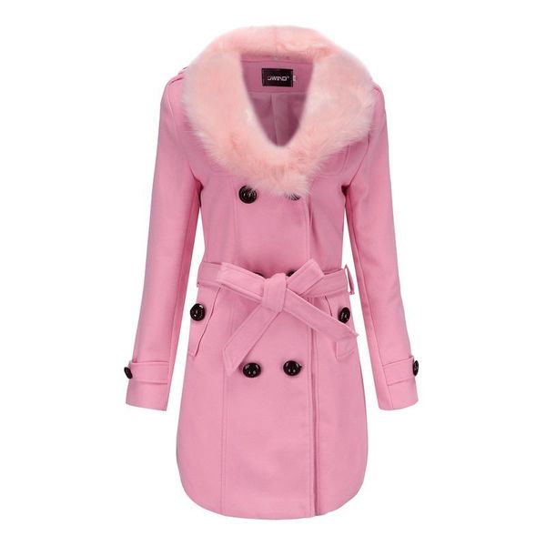 

women's wool & blends woolen coat women mid-length 2021 autumn and winter windbreaker korean woman double breasted, Black