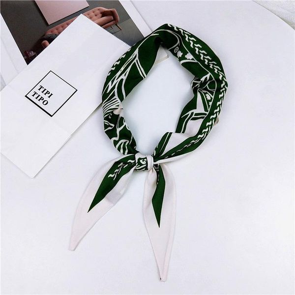 

scarves fashion women striped scarf 85*35cm triangle small 9styles girl elegant printing imitate silk, Blue;gray