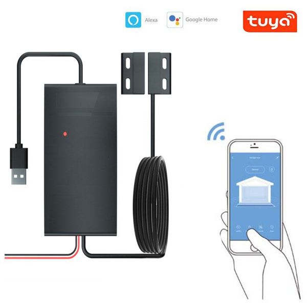 

smart home control wifi door magnetic detector switch alarm tuya life app remote support alexa google automation