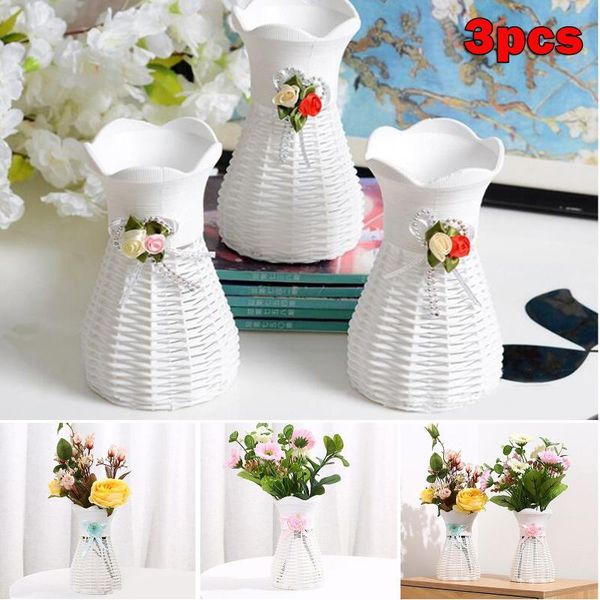 

3pcs home decoration origami plastic vases imitation porcelain modern for bedroom _wk planters & pots