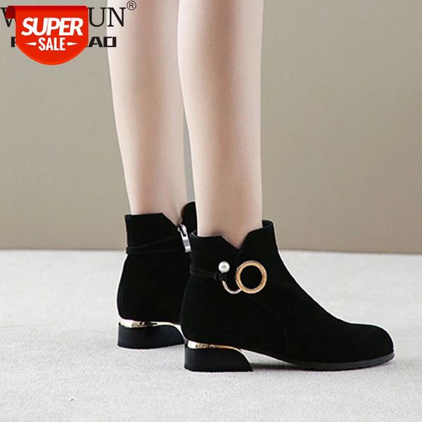 

women boots ladies zipper ankle boots student casual large size scrub female fashion single warm fur winter shoes #kx3v