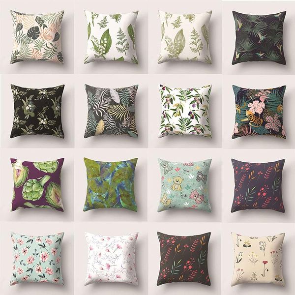 

pillow case 45x45cm tropical flower print polyester single-side decorative pillowcases throw home decor cushion cover