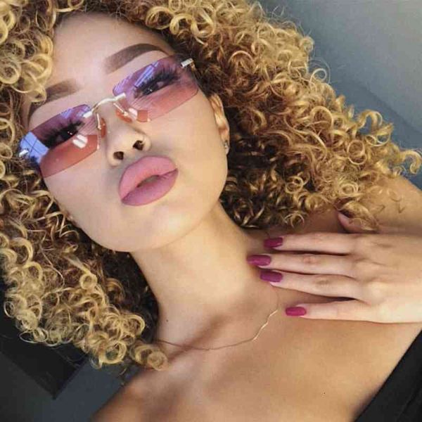 

mens sunglasses luxury brand rectangle ladies sunglasses women 2021 rimless square polarized sun glasses for zonnebril dames vrouwen bril, White;black