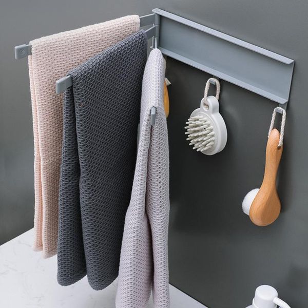 

multi-function towel rack punch-rotating storage holders strong adhesive wash cloth clip rotatable for home shower curtains