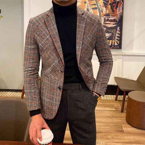 

men's suits & blazers british men's plaid jacket, vintage suit, White;black